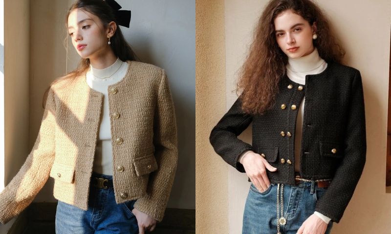 Áo dạ Tweed sẽ mang đến diện mạo tiểu thư cho nàng