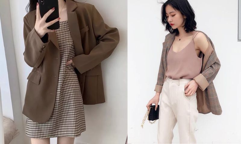 Outfit Blazer kết hợp cùng áo 2 dây vừa sang trọng vừa sành điệu 